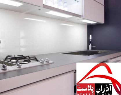 دیوارپوش طرح سنگ بین کابینت